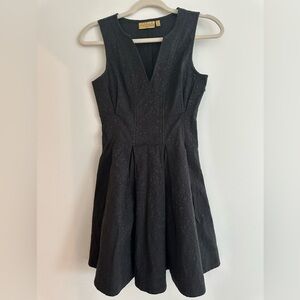 Princess Vera Wang black jacquard fit-and-flare mini dress